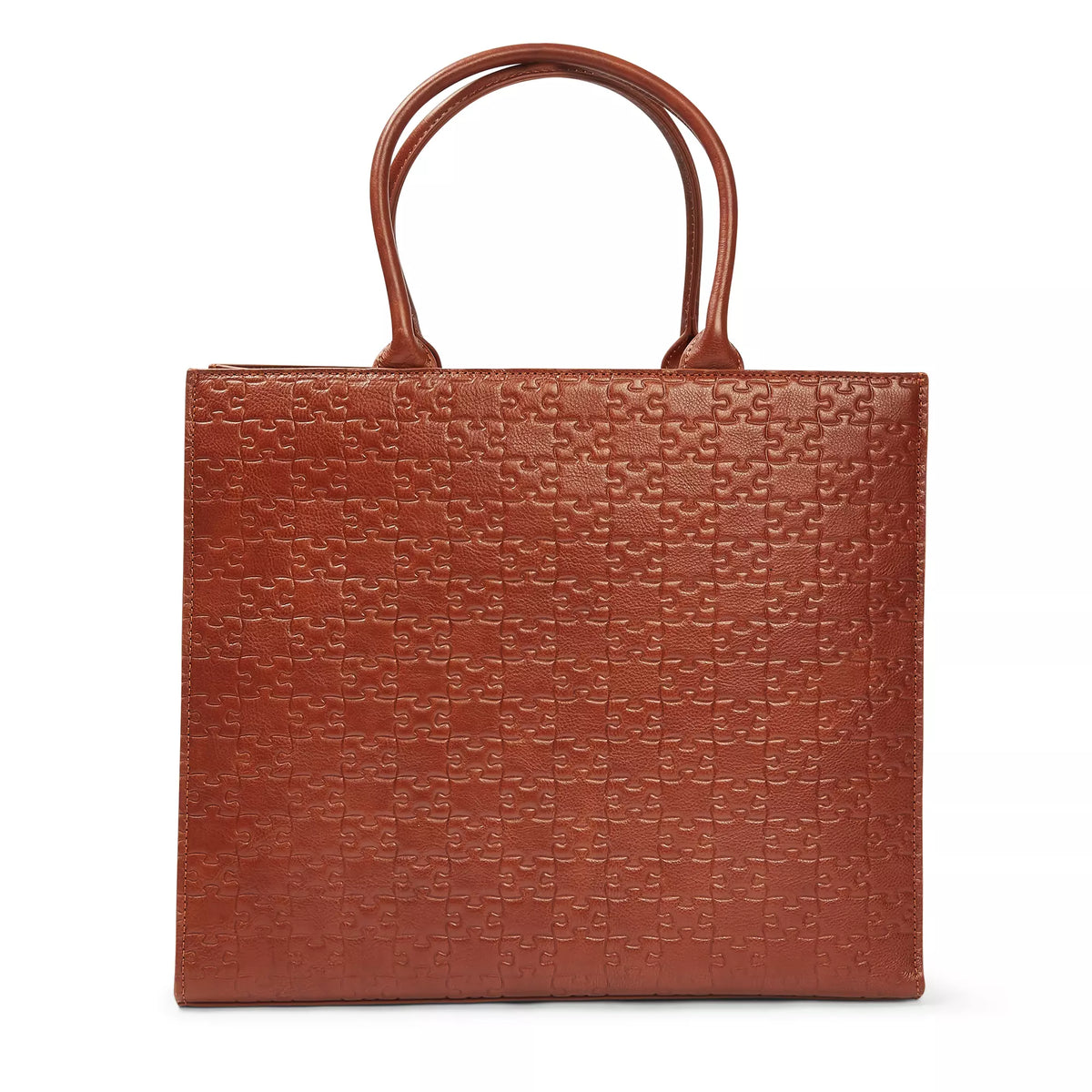 The Kemi Square Shopper — Nkari Waxed Brown — back