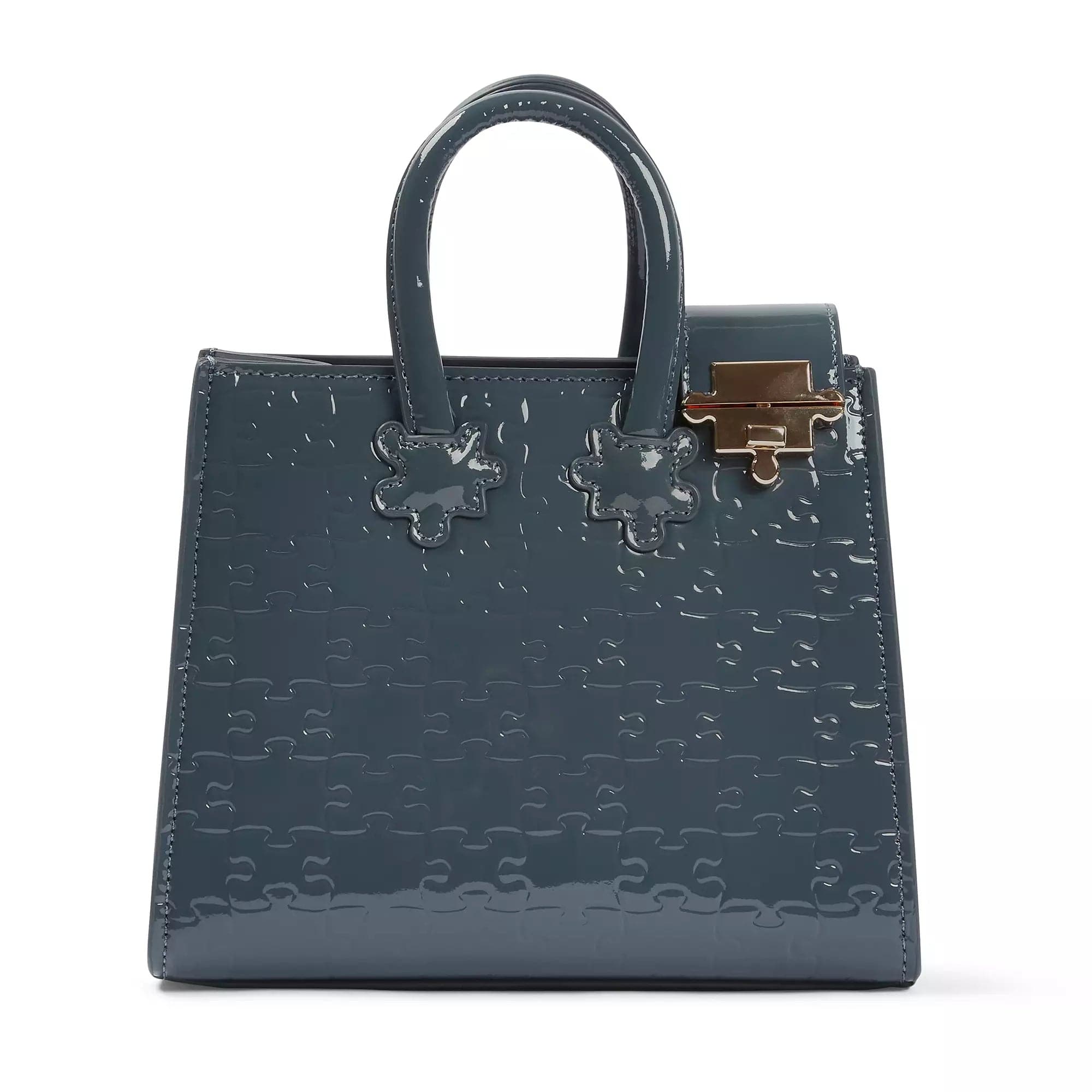 Ibukun Tiny Tote | Patent Leather - Blueberry in