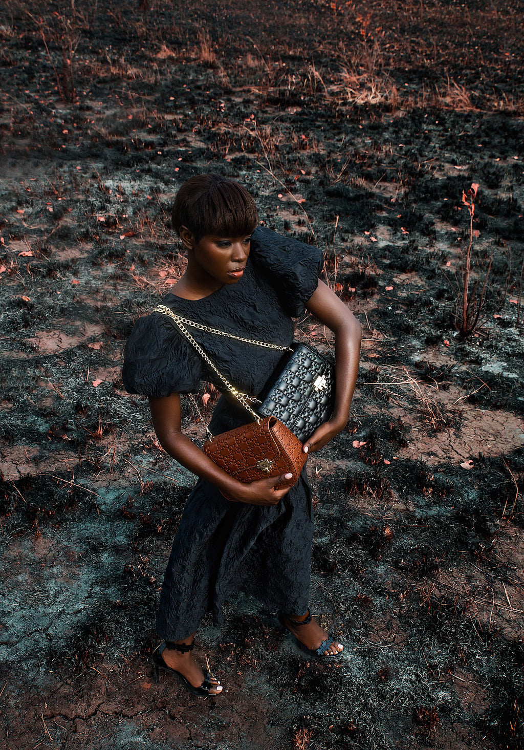 The Darasimi Chain Bag - Black Lamb
