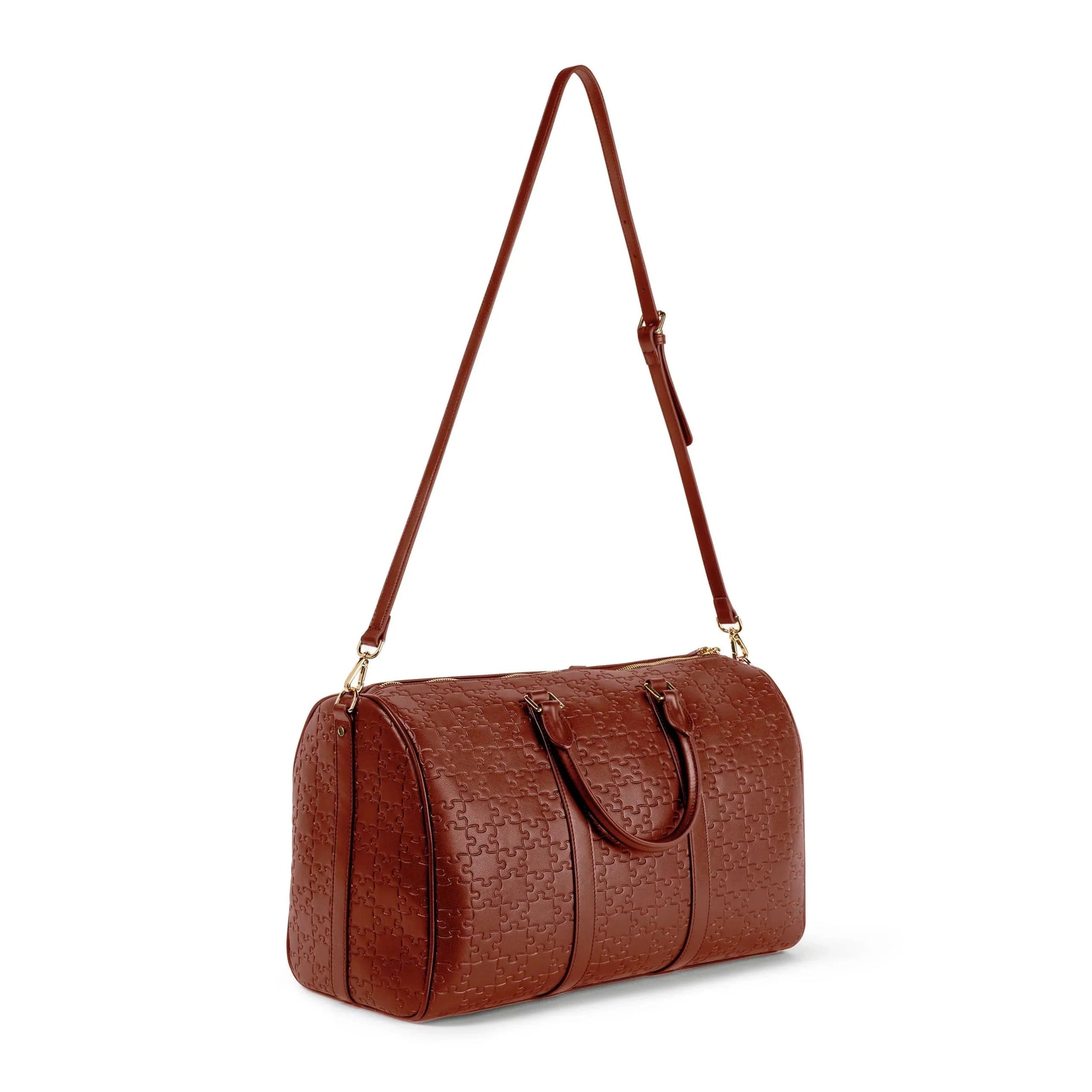 Abimbola Jigsaw Duffle Bag Brown Waxed Leather - Daniel Diyepirye™️