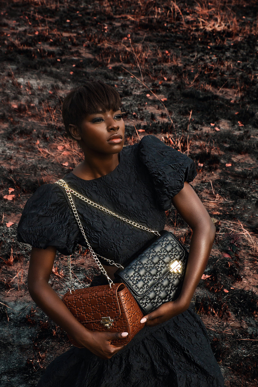 The Darasimi Chain Bag - Black Lamb