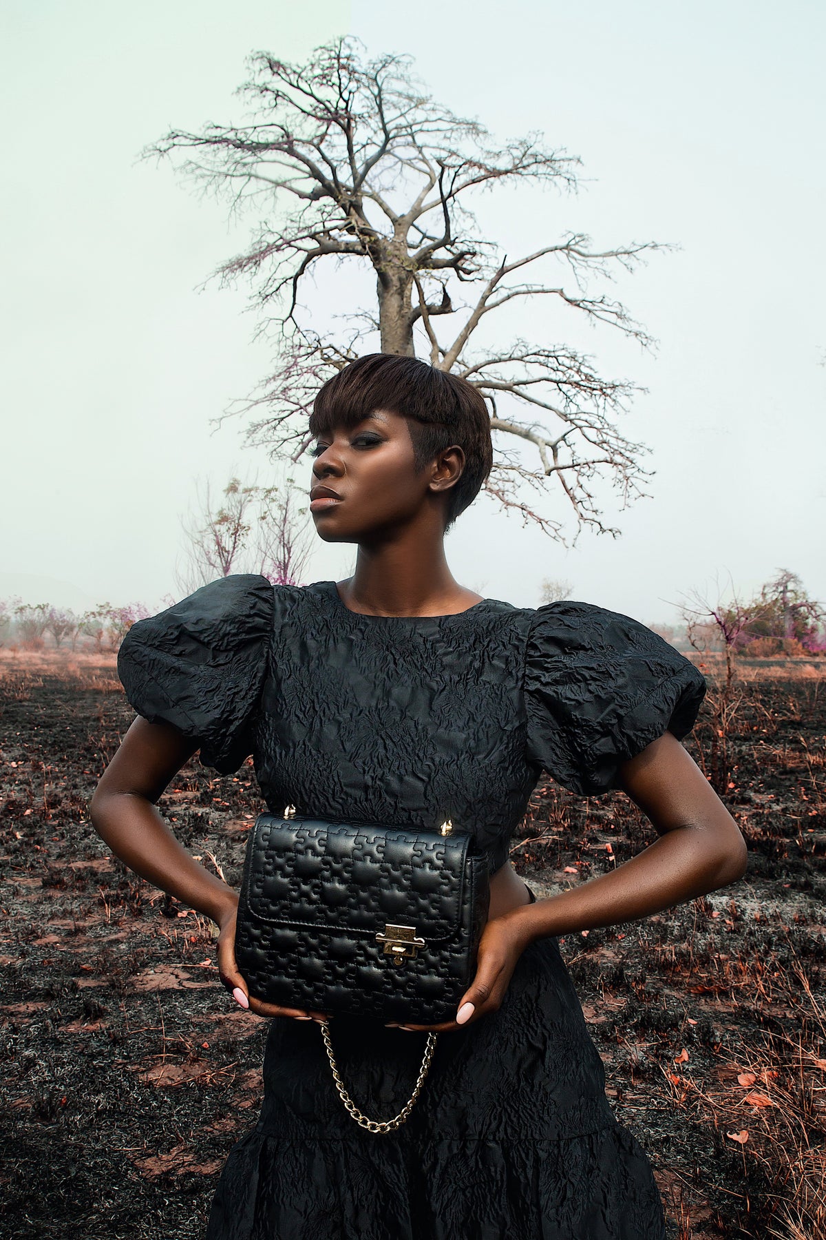 The Darasimi Chain Bag - Black Lamb