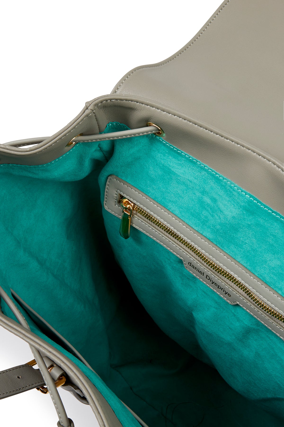 The Tobi Backpack — Grey Microfibre — interior