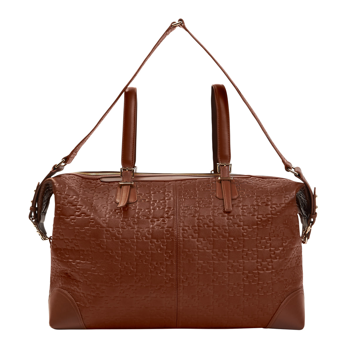 The Abimbola Jigsaw Duffle Bag — Brown Waxed — front