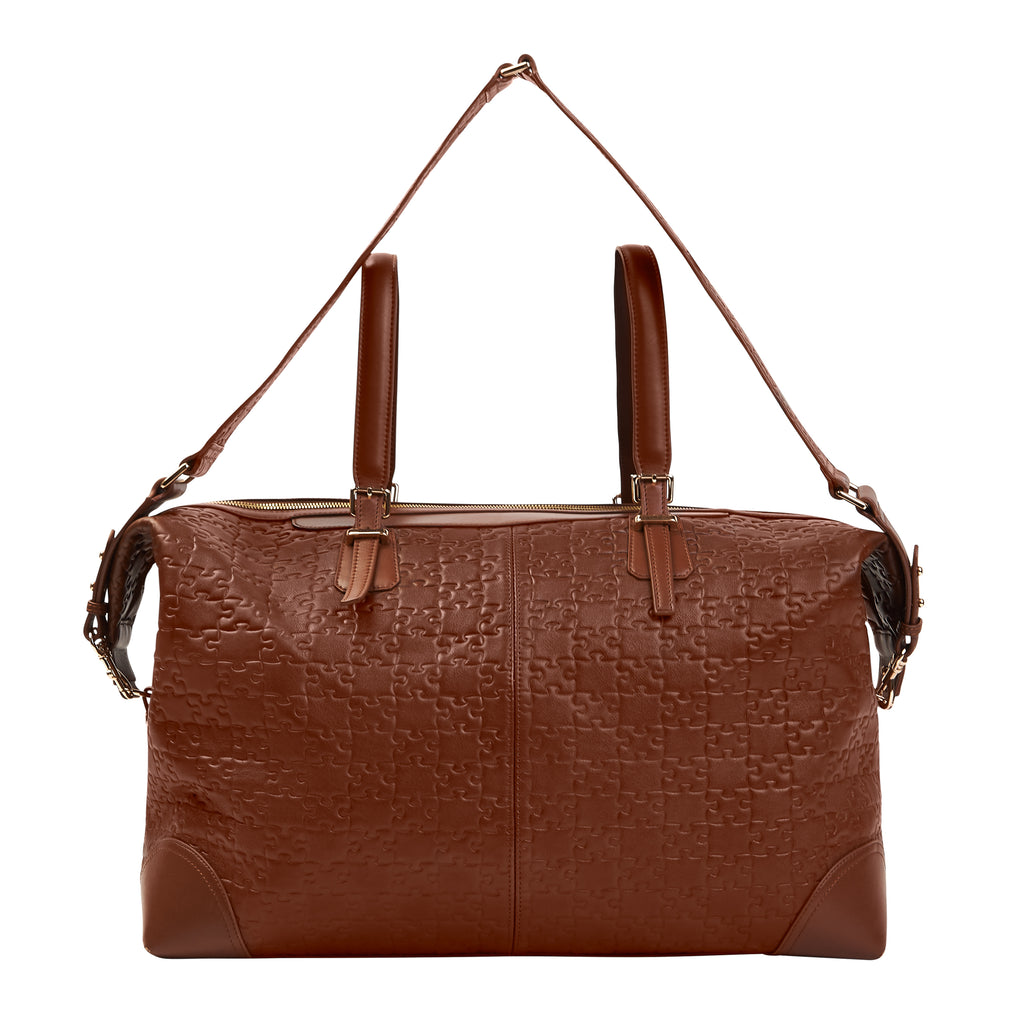 The Abimbola Jigsaw Duffle Bag — Brown Waxed — front