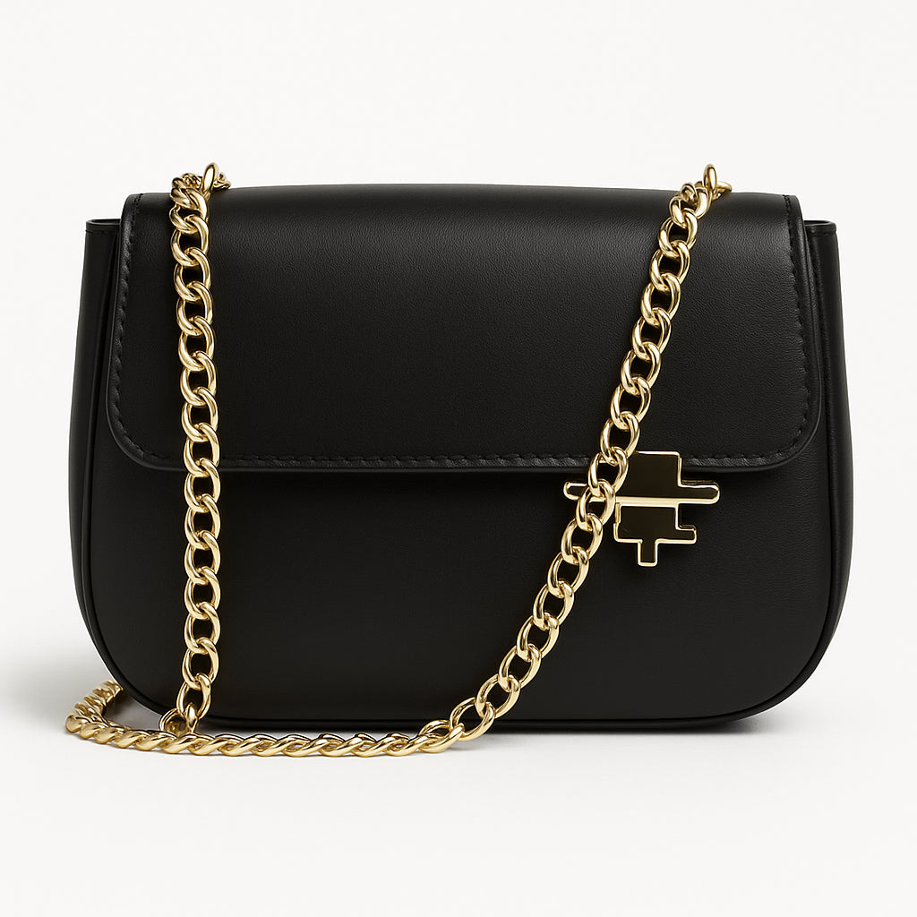 The Darasimi Chain Bag — Black Calf Skin
