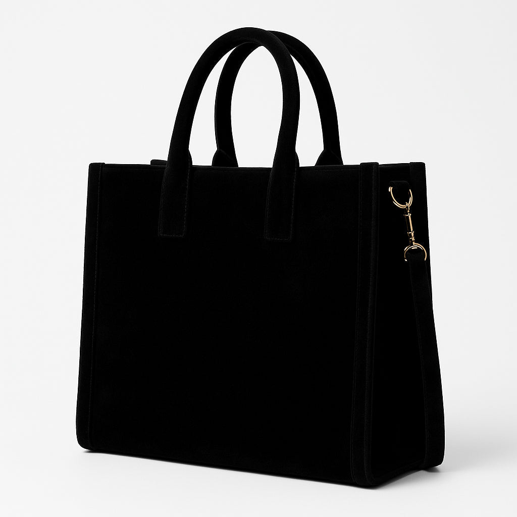 The Ibukun Tiny Tote — Black Velvet