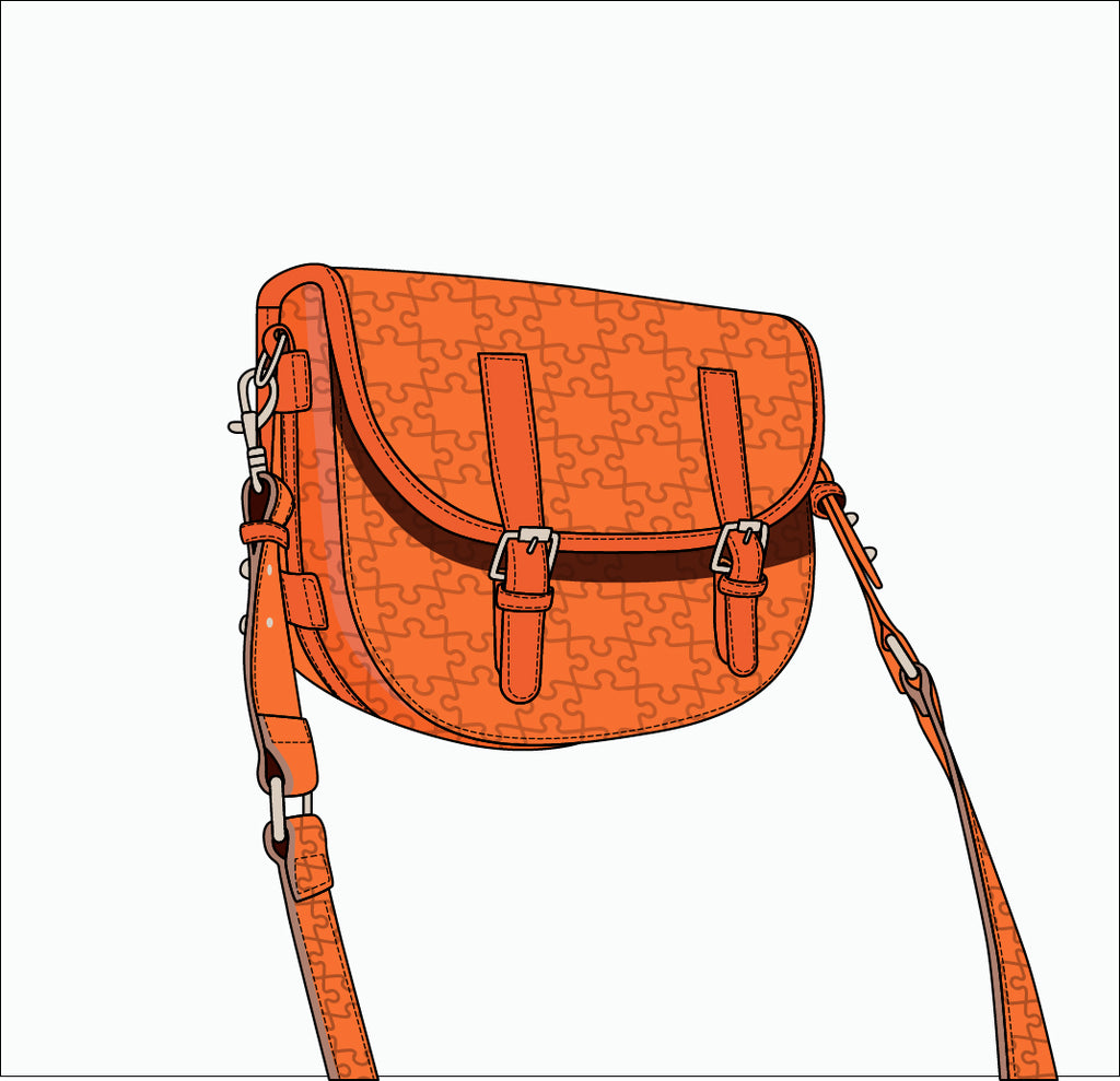 The Aremu Messenger — Orange Togo — product sketch, white background