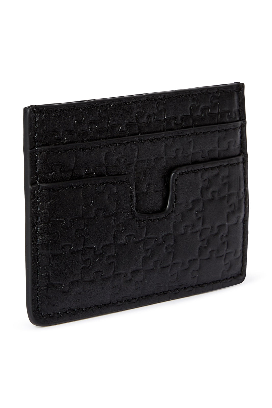The Bisi Card Holder — Classic Black — side view on white background