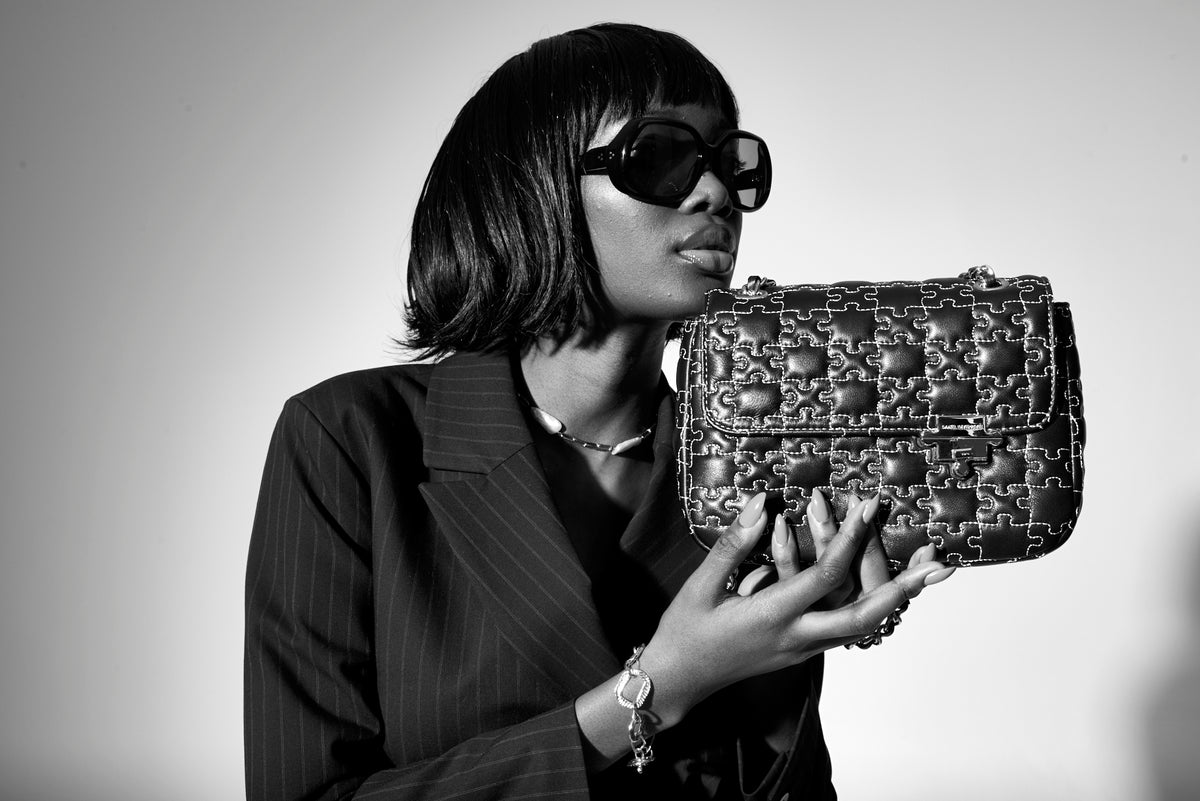 Daniel Diyepriye — D10: tailored black / chain bag