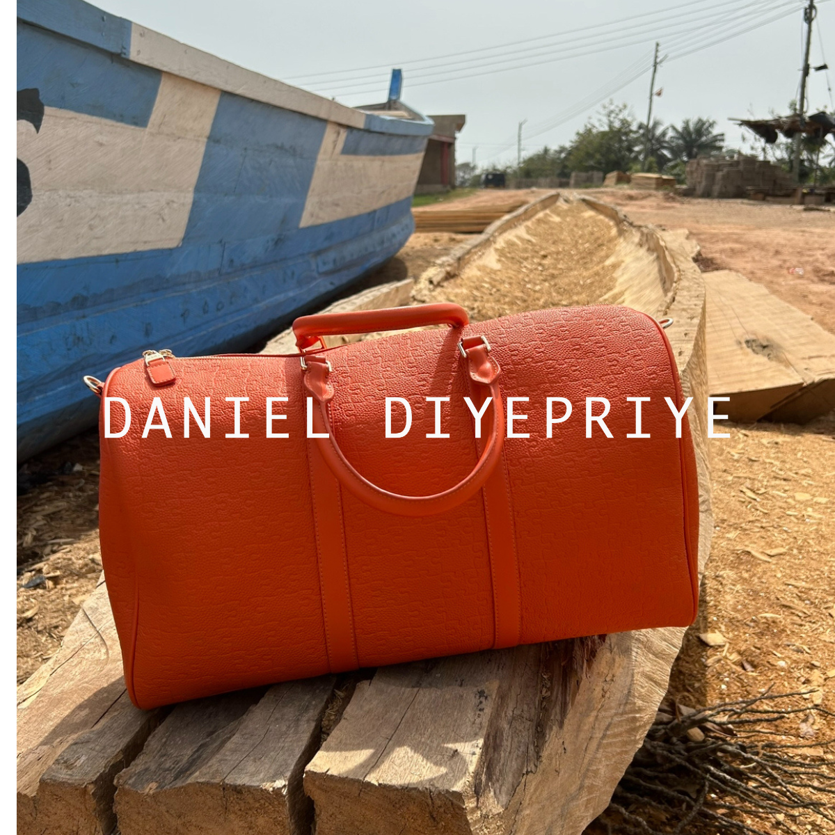 The Orange Bundle · Abimbola duffle in Orange Puzzle · atelier lifestyle · Nigerian shipyard