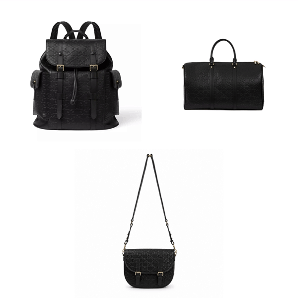 Classic Black Travel Set · 3 bags — all three bags and individual details