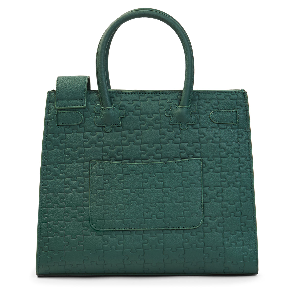 The Ibukun Tote — Green Togo Medium — back with patch pocket