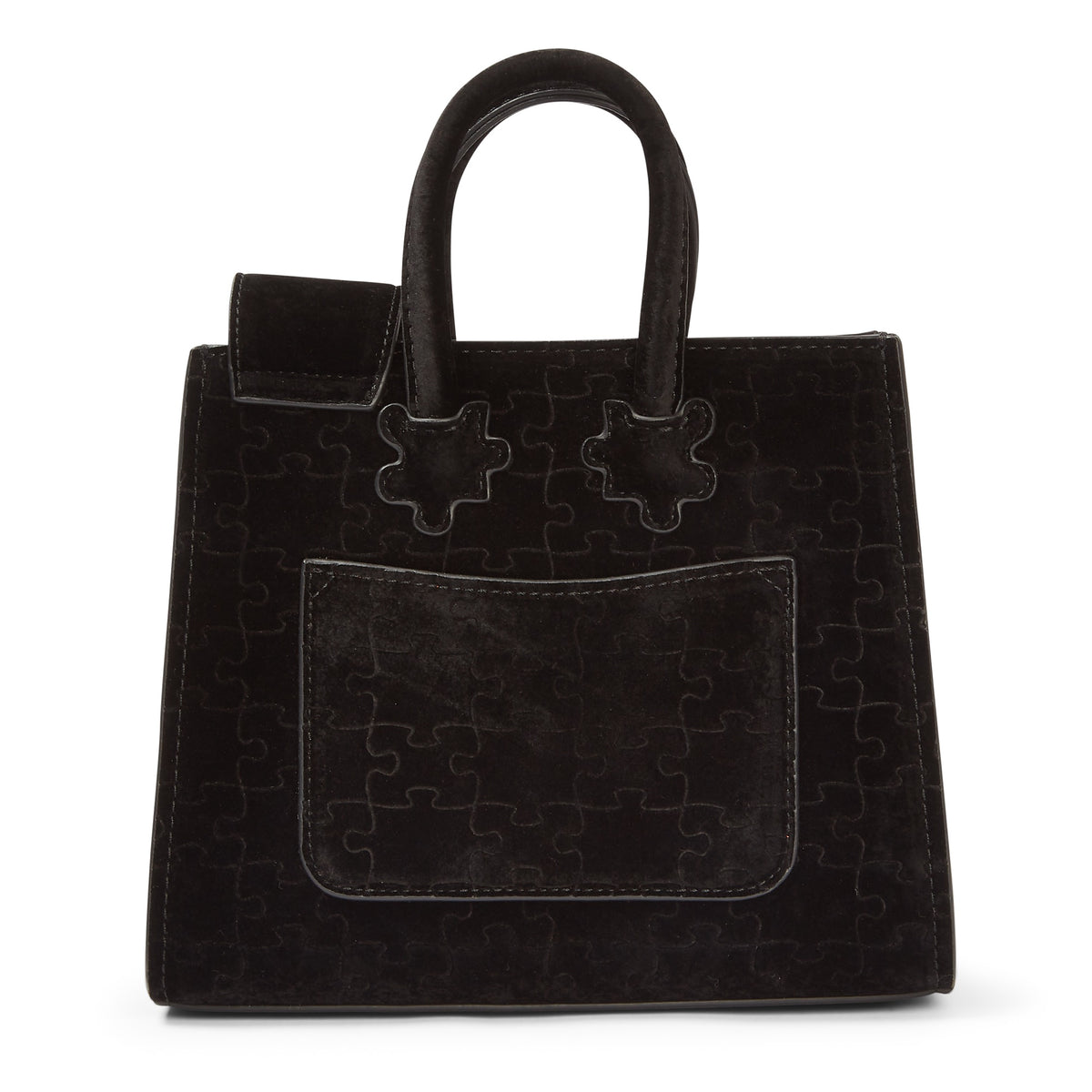 The Ibukun Tiny Tote - Black Suede back with pocket