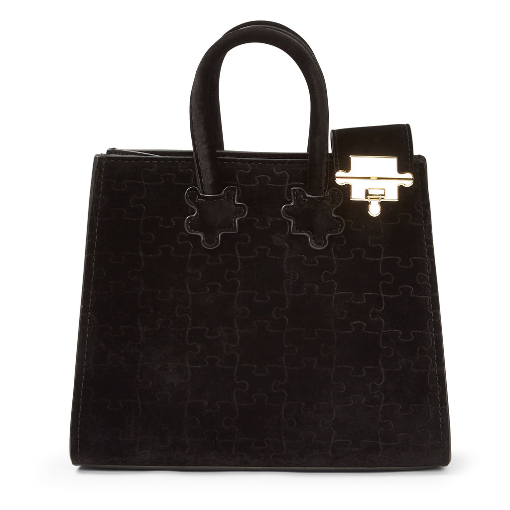 The Ibukun Tiny Tote - Black Suede front hero