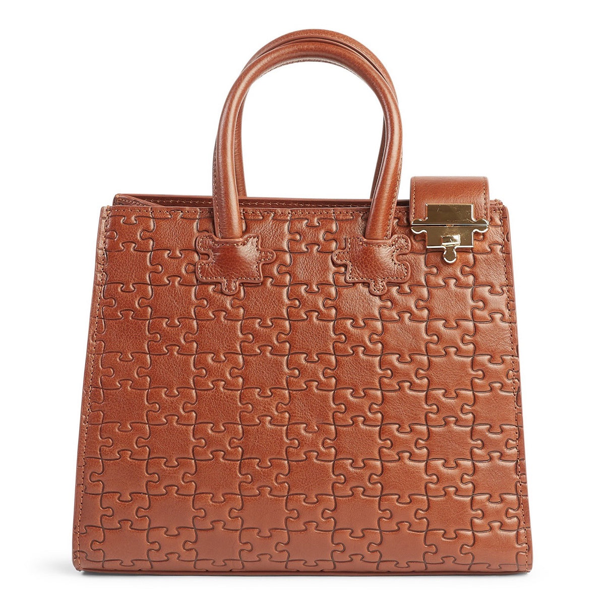 The Ibukun Tiny Tote - Brown Leather front hero hi-res