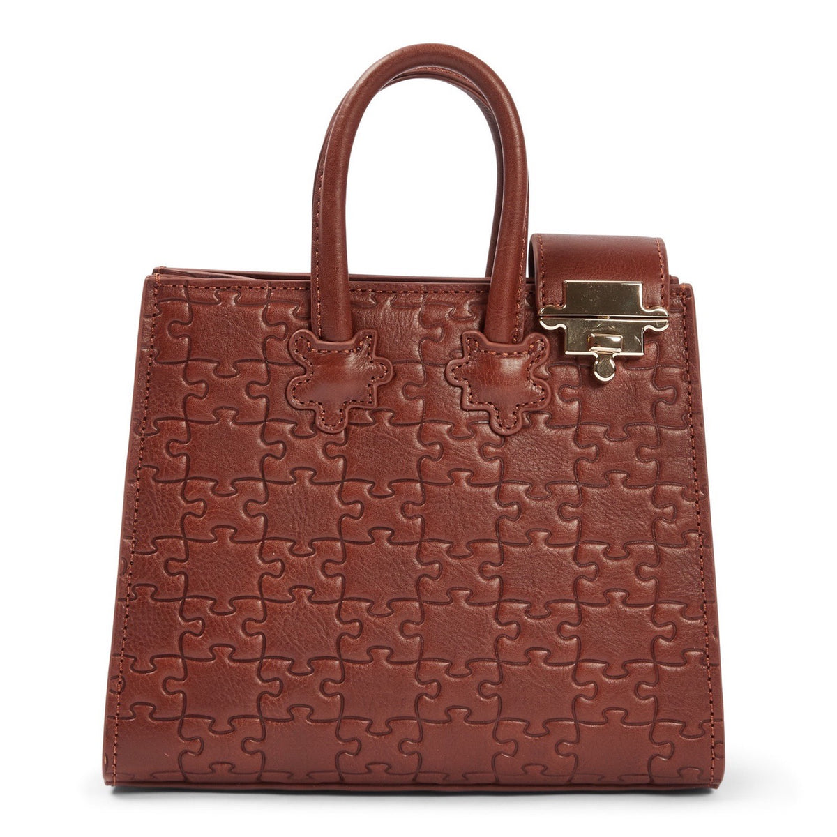 The Ibukun Tiny Tote - Brown Leather front hero