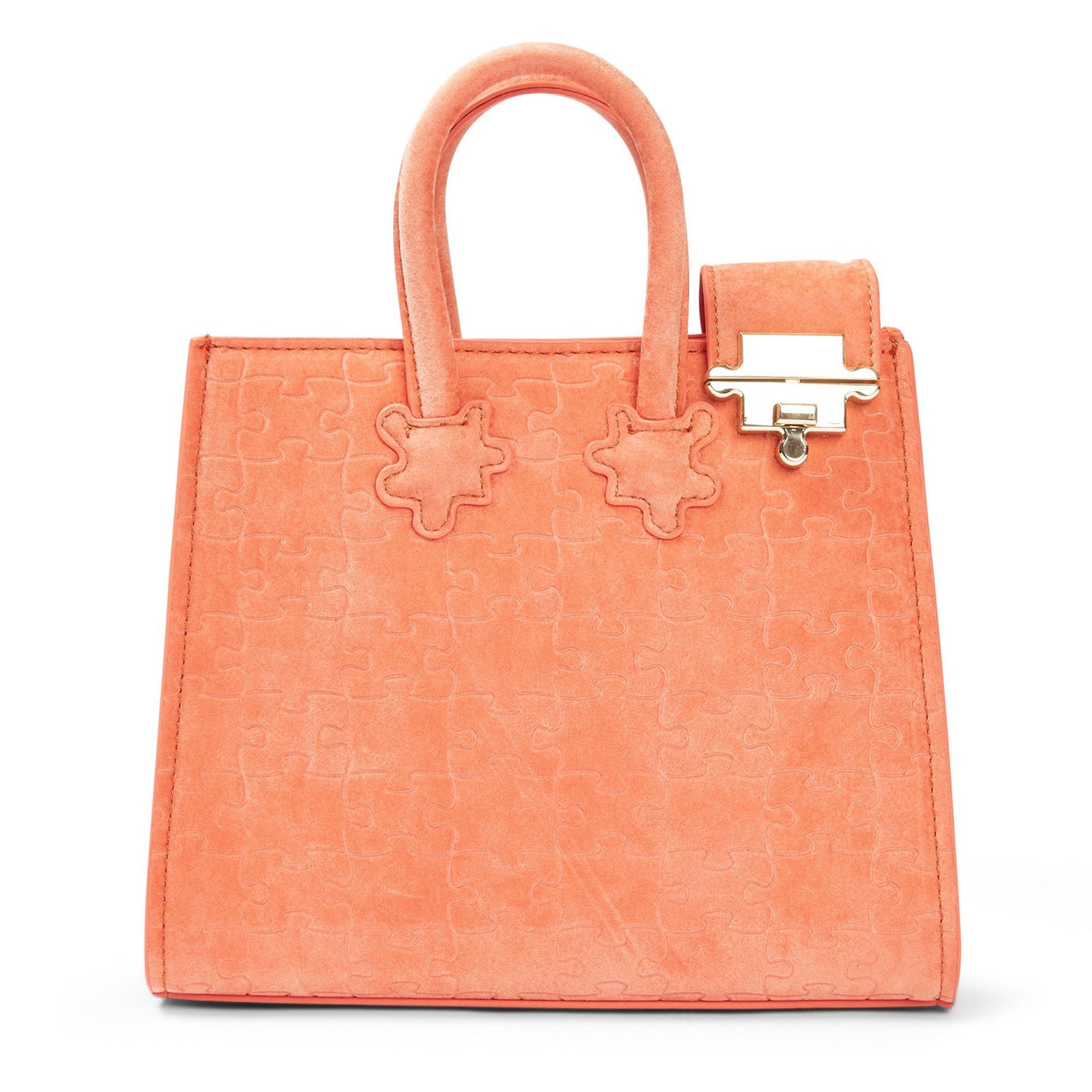 The Ibukun Tiny Tote - Coral Suede front hero alt