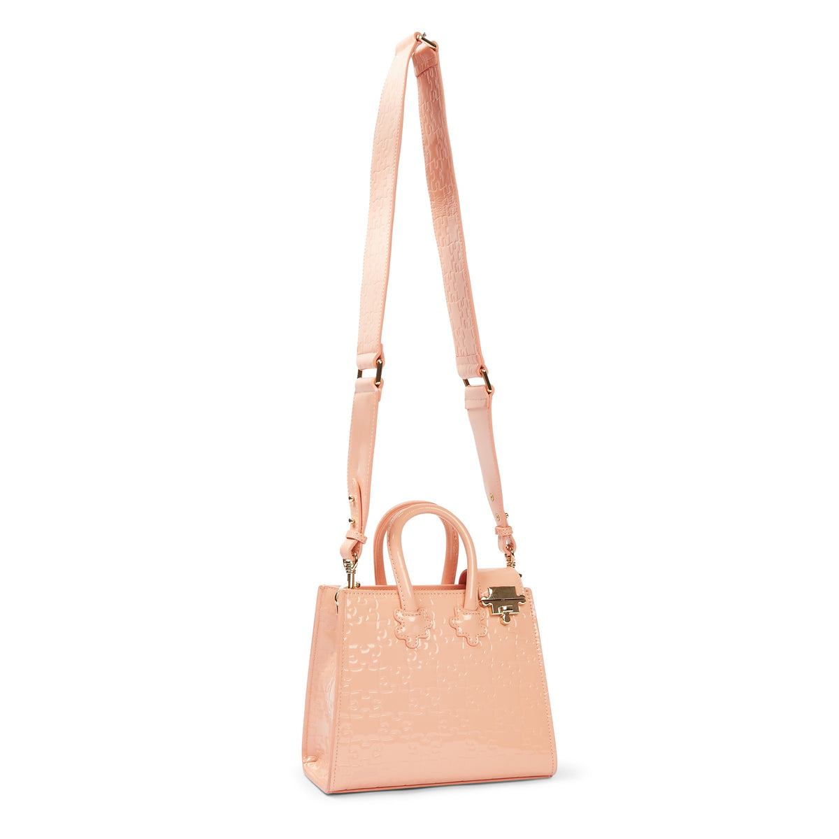 The Ibukun Tiny Tote - Coral Suede interior