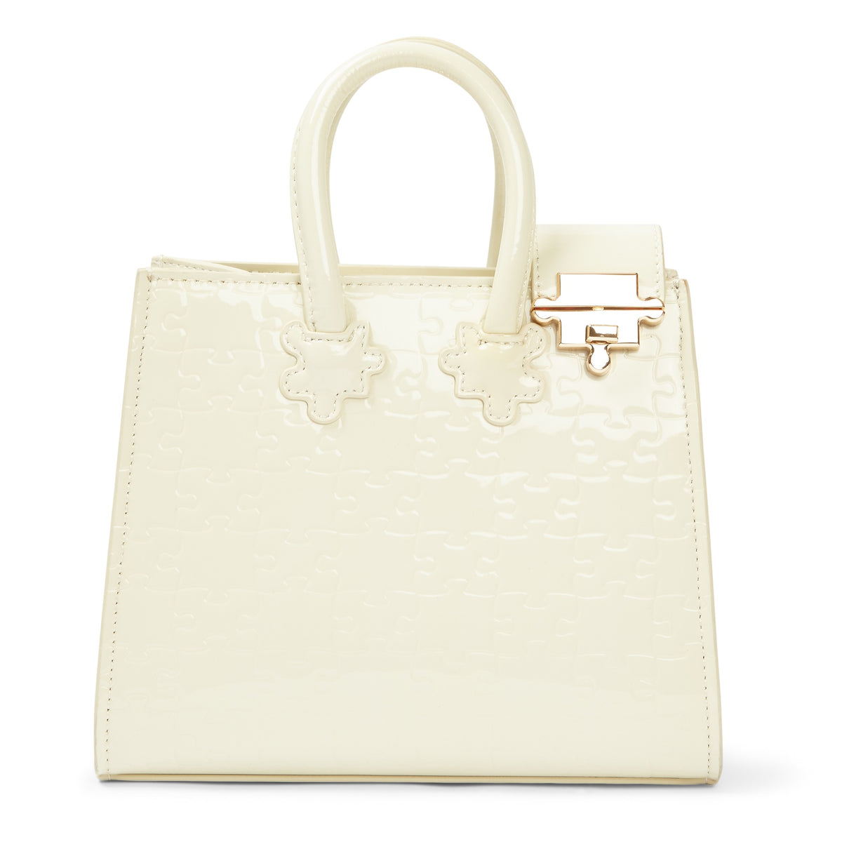 The Ibukun Tiny Tote - Cream Patent front hero