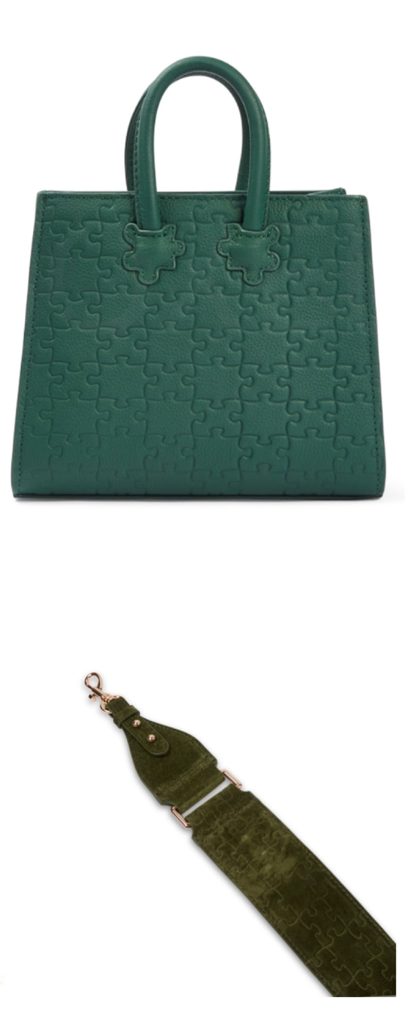 The Ibukun Tiny Tote - Green Togo Leather dual view