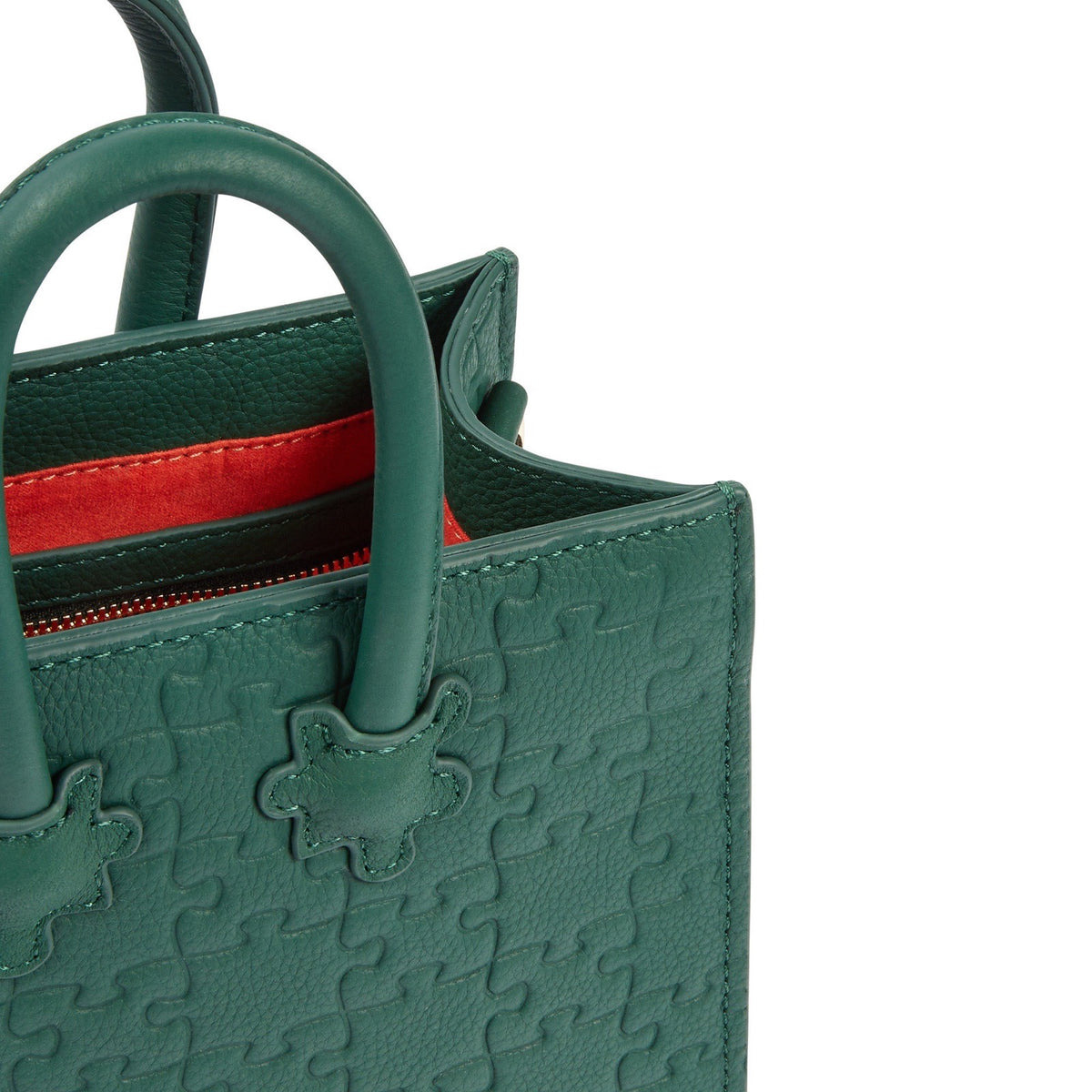 The Ibukun Tiny Tote - Green Togo Leather hardware detail