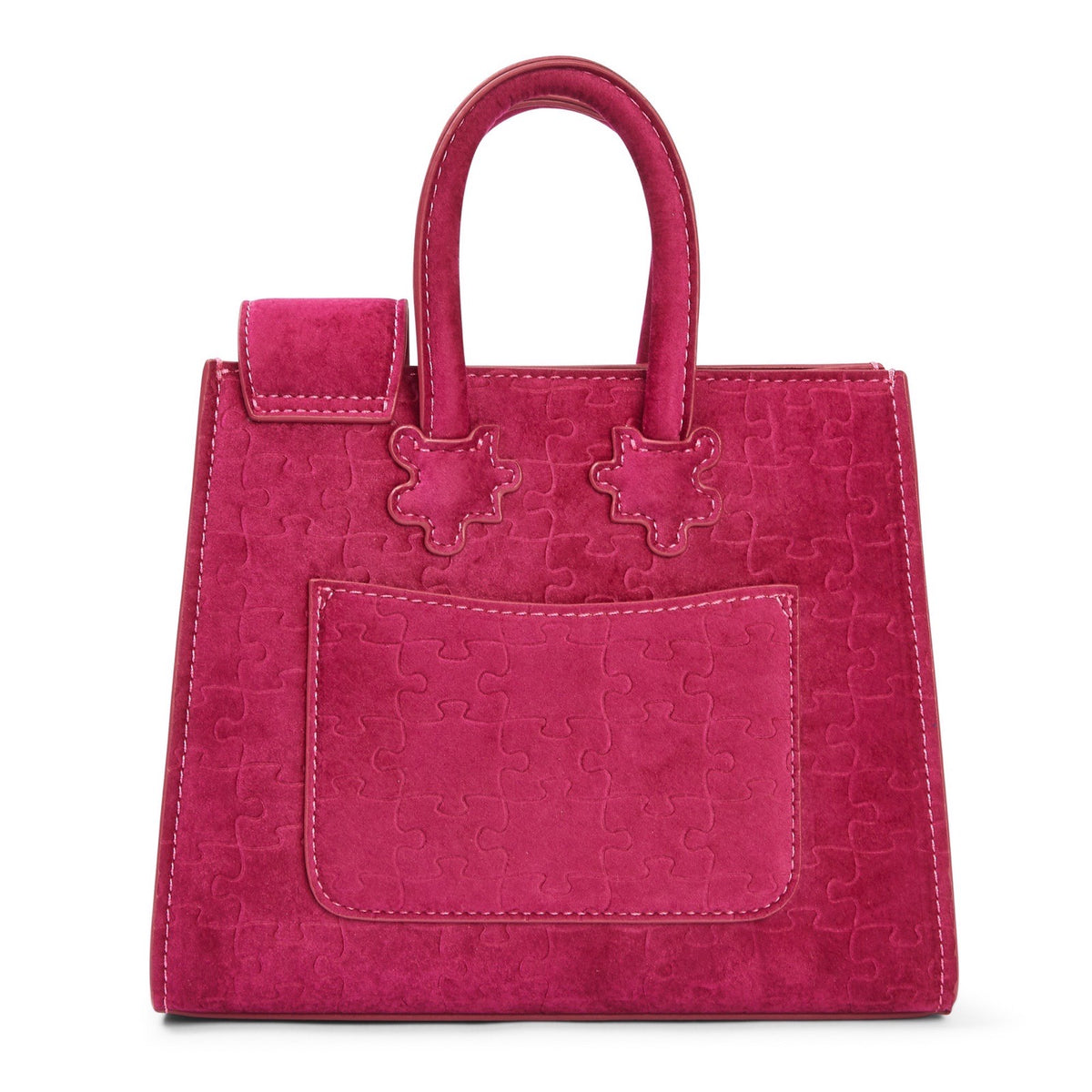 The Ibukun Tiny Tote - Hot Pink Suede back with pocket
