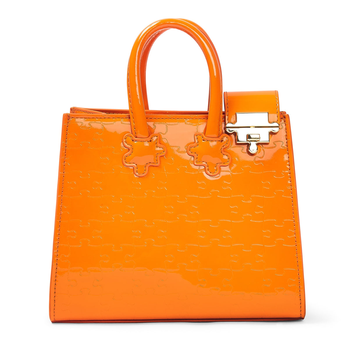 The Ibukun Tiny Tote - Orange Patent front hero