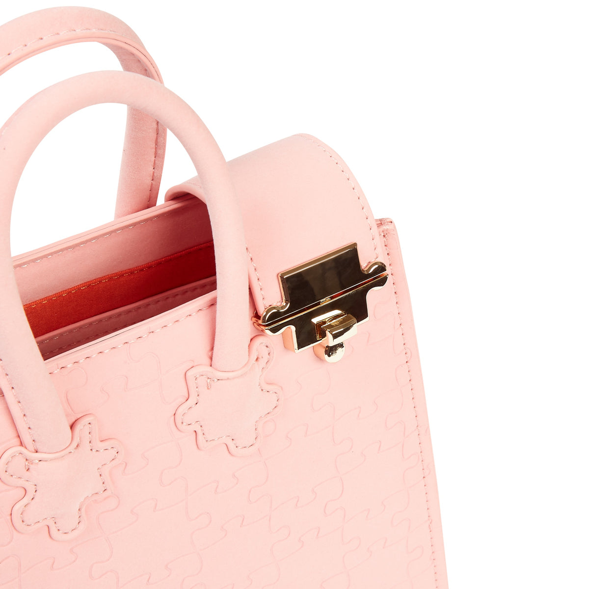 The Ibukun Tiny Tote - Pale Pink Patent hardware detail