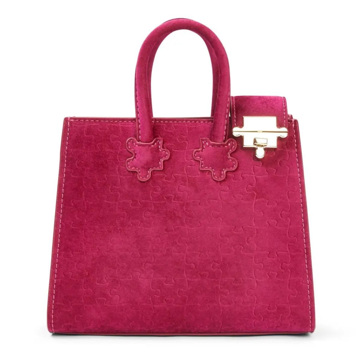 The Ibukun Tiny Tote - Pomegranate Suede front hero