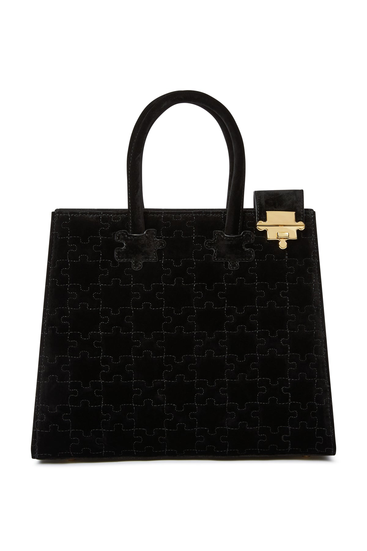 The Ibukun Tote — Black Velvet — front hero
