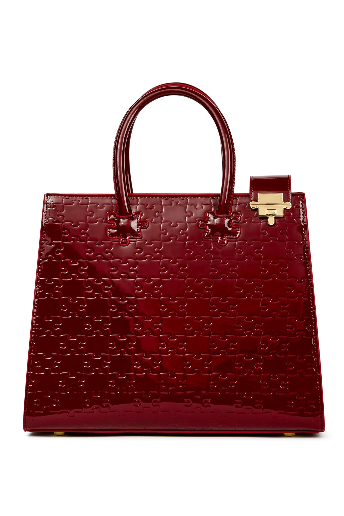 The Ibukun Tote — Burgundy Patent — front hero