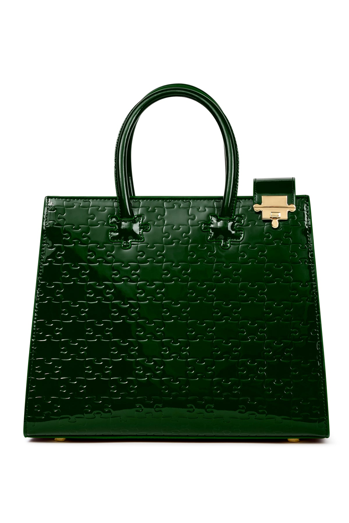 The Ibukun Tote — Forest Green Patent — front hero