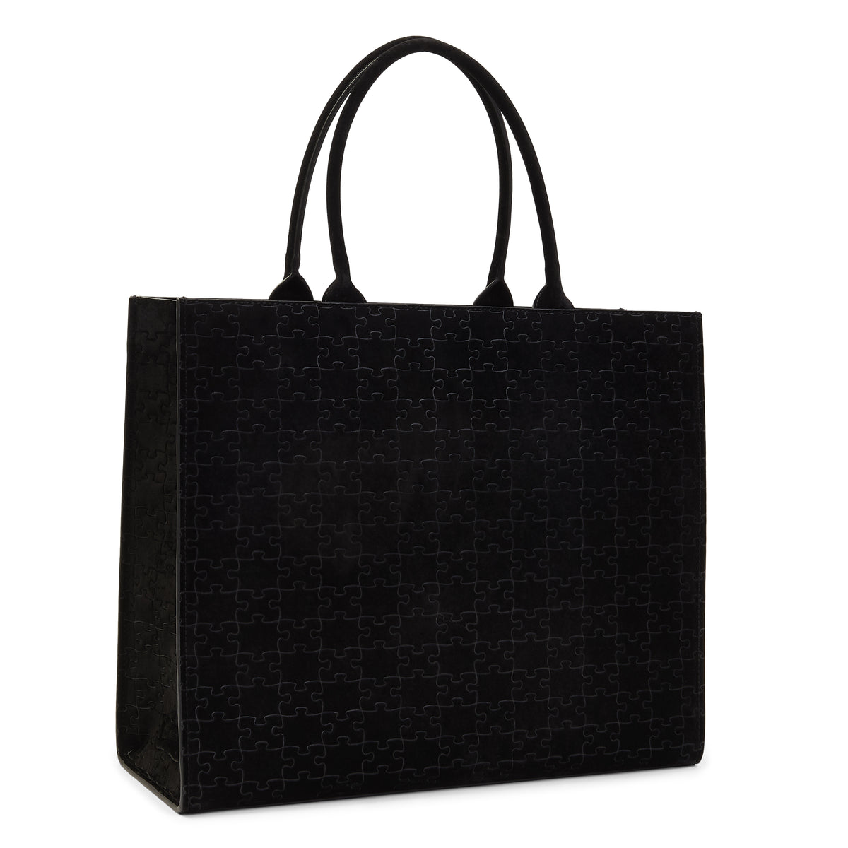 The Kemi Square Shopper — Black Velvet — 3/4
