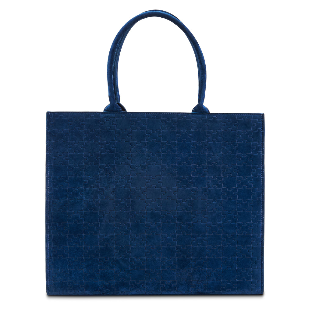 The Kemi Square Shopper — Blue Velvet — back