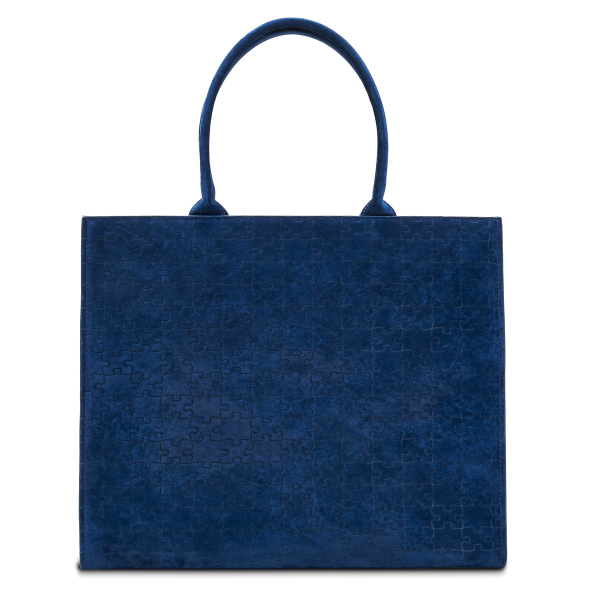 The Kemi Square Shopper — Blue Velvet — front