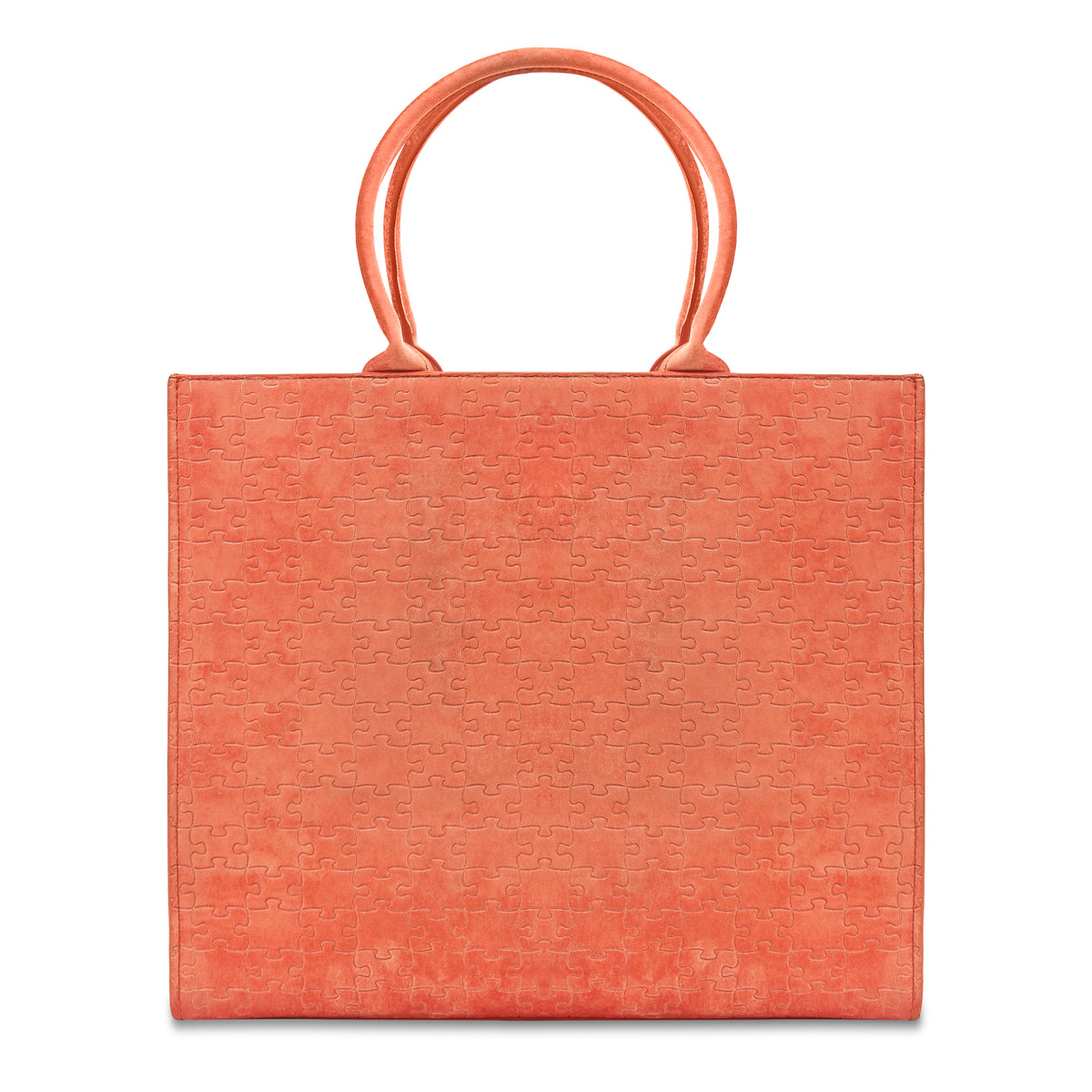The Kemi Square Shopper — Coral Velvet — back