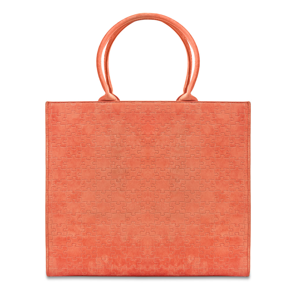 The Kemi Square Shopper — Coral Velvet — back