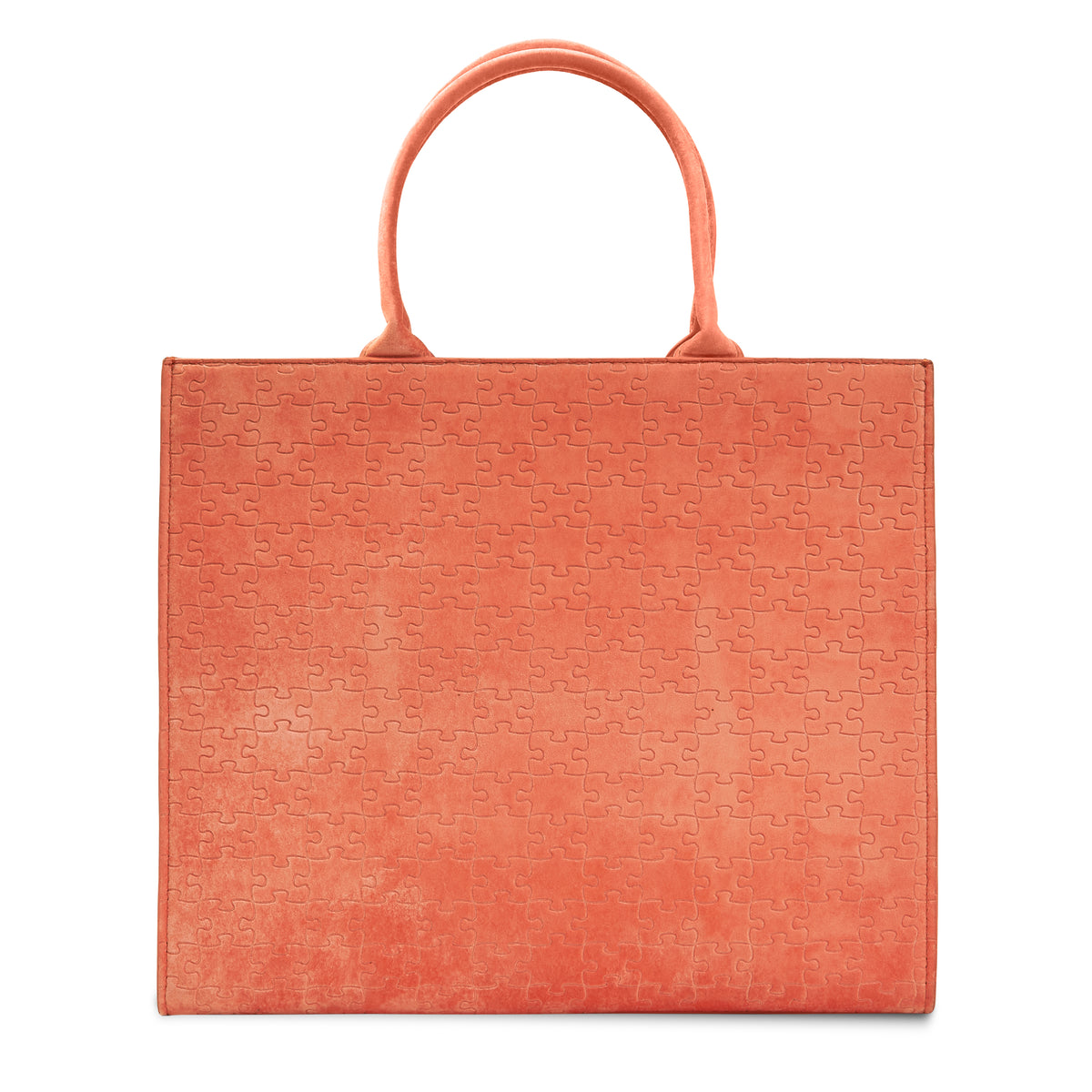 The Kemi Square Shopper — Coral Velvet — front