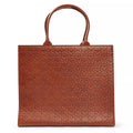 The Kemi Square Shopper — Nkari Waxed Brown — front