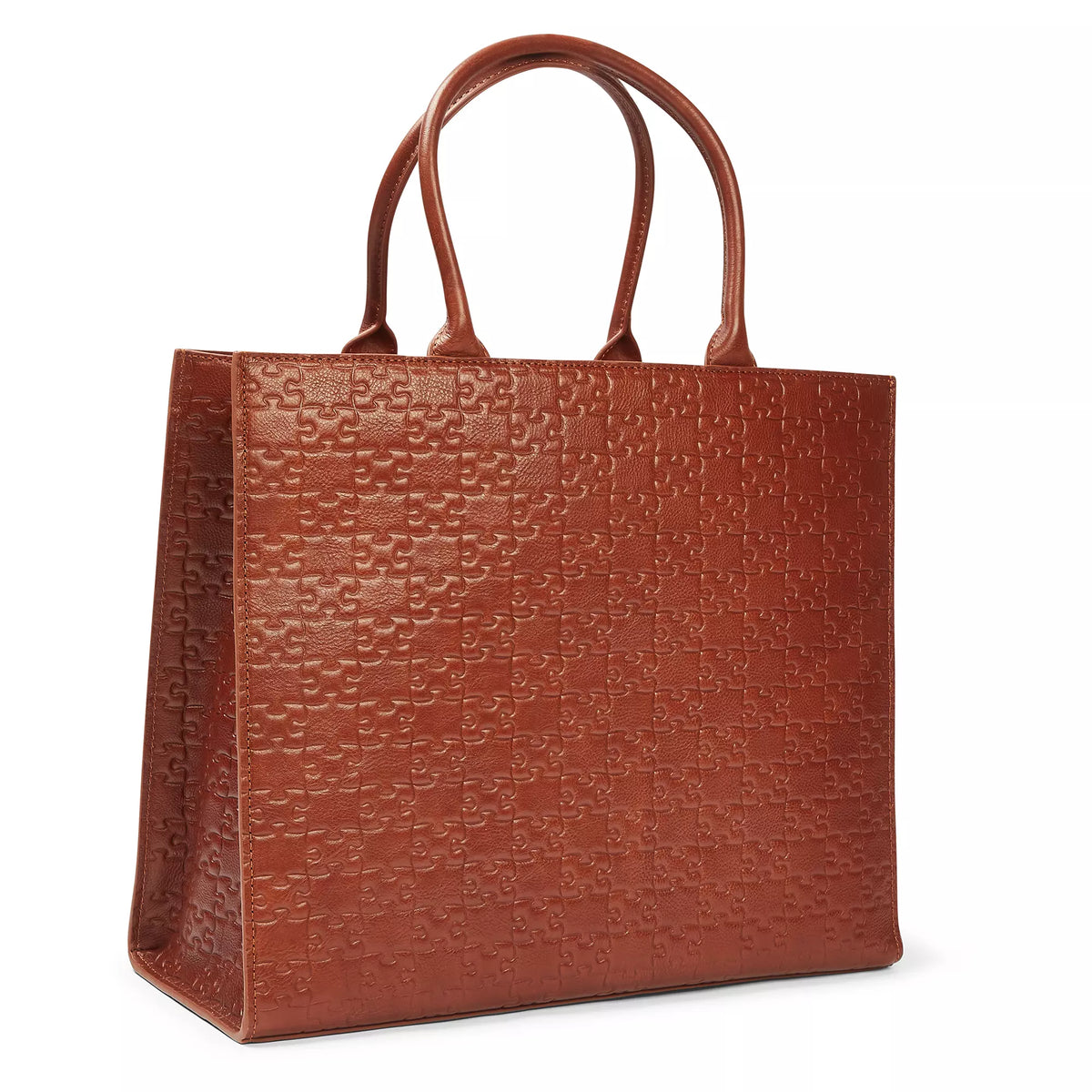 The Kemi Square Shopper — Nkari Waxed Brown — 3/4