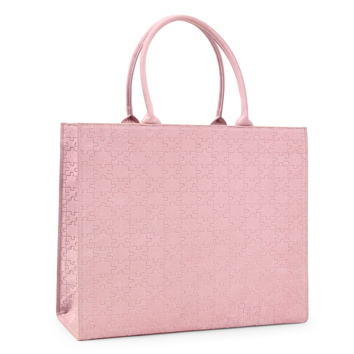 The Kemi Square Shopper — Pink Velvet — 3/4