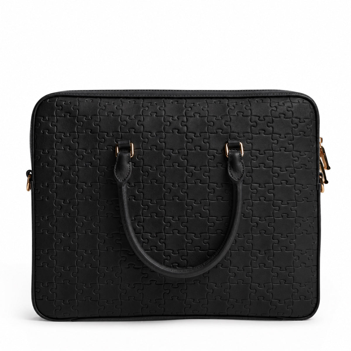 The Okiki Laptop Bag — Classic Black — front hero on white background — CANONICAL Black hero