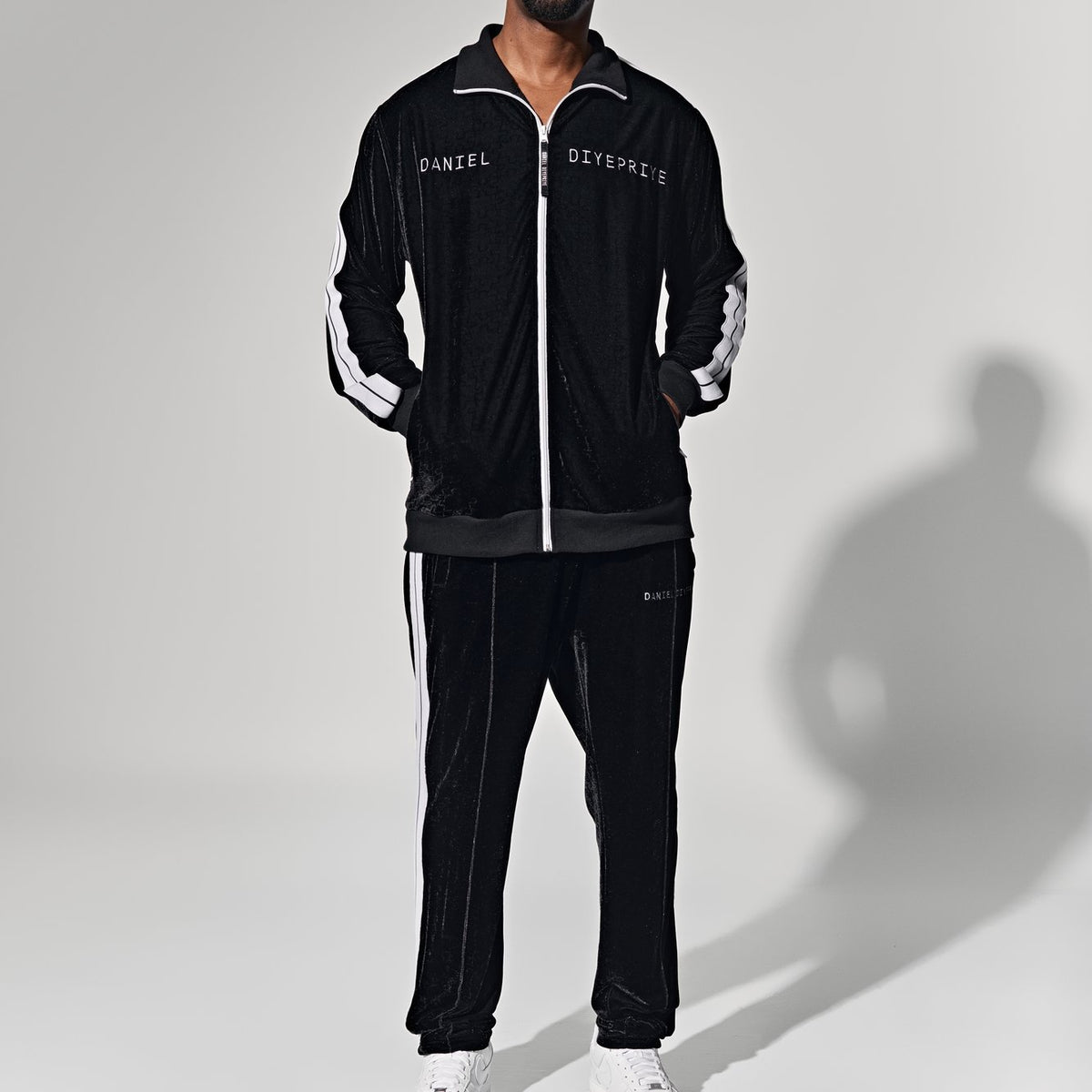 The Abimbola Duffle Bag · editorial · man wearing tracksuit