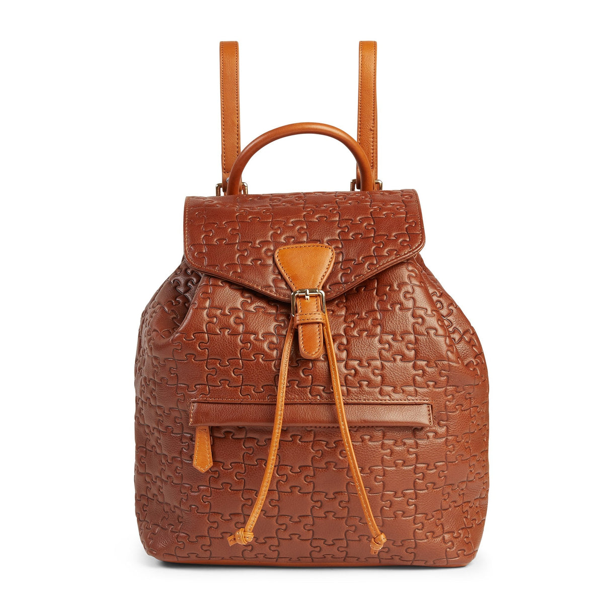 The Funmilayo Backpack · Nkari waxed brown · front