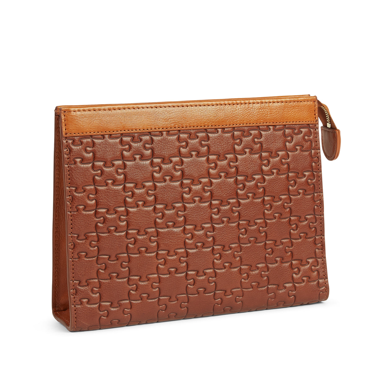 The Nkari Tinuke Tail Clutch — Nkari Waxed Brown — front hero