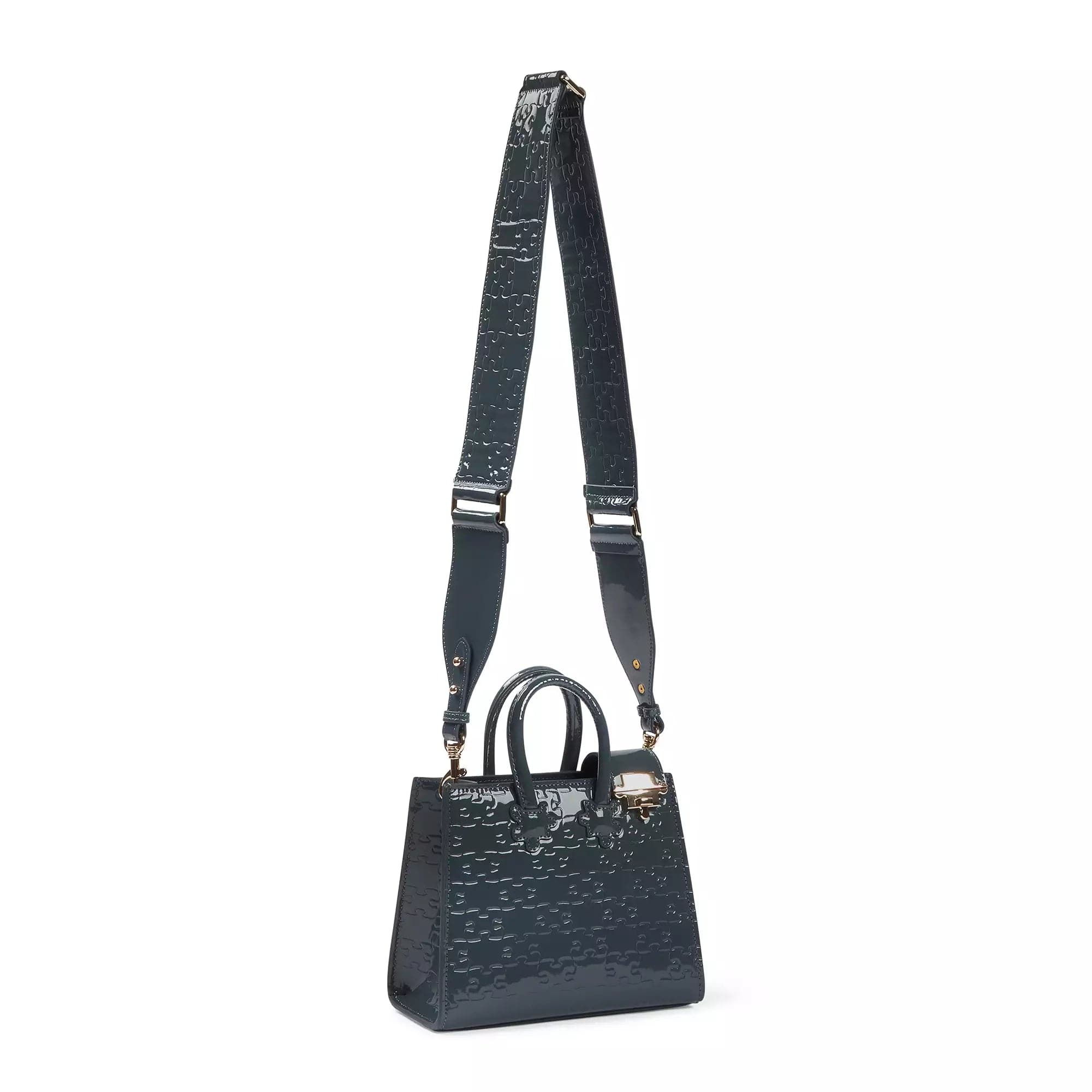 Ibukun Tiny Tote | Patent Leather - Blueberry in